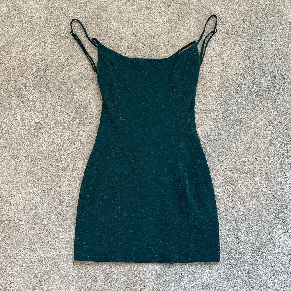 Lucy in the Sky Sparkling Teal Mini Dress